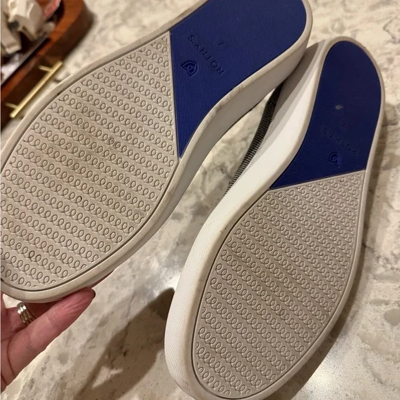 Rothy's Navy and White Women's Slip-On Sneakers - Picture 3 of 3